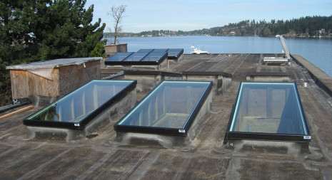 Fixed Glass Skylight Installed at a Pitch on a Flat Roof